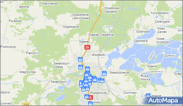 mapa Wszewilki, Wszewilki na mapie Targeo