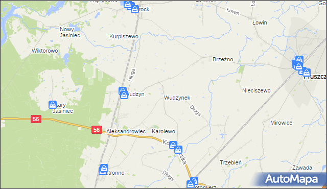 mapa Wudzynek, Wudzynek na mapie Targeo