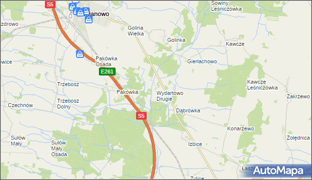 mapa Wydartowo Drugie, Wydartowo Drugie na mapie Targeo