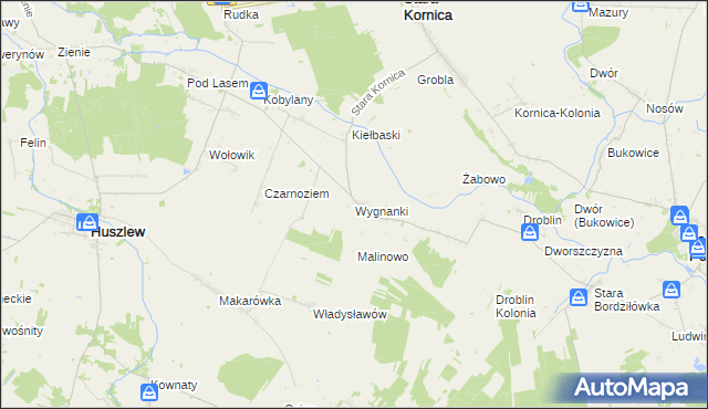 mapa Wygnanki, Wygnanki na mapie Targeo