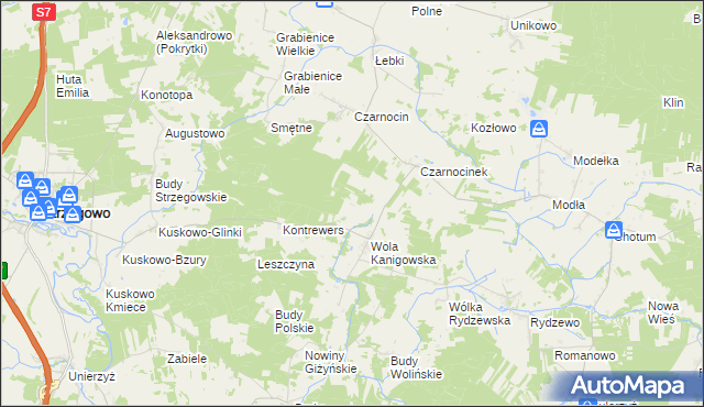mapa Wygoda gmina Strzegowo, Wygoda gmina Strzegowo na mapie Targeo