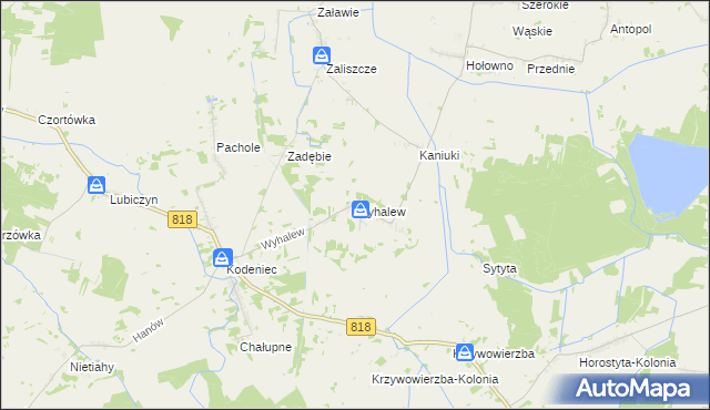 mapa Wyhalew, Wyhalew na mapie Targeo