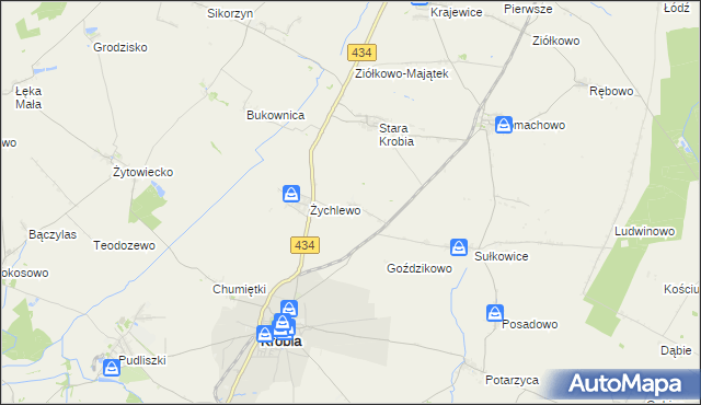 mapa Wymysłowo gmina Krobia, Wymysłowo gmina Krobia na mapie Targeo