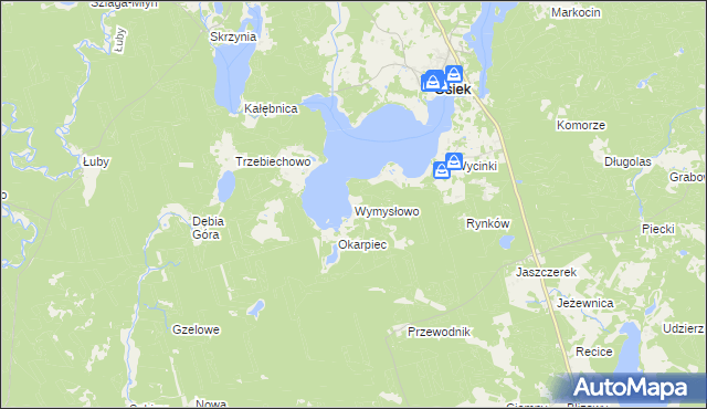 mapa Wymysłowo gmina Osiek, Wymysłowo gmina Osiek na mapie Targeo