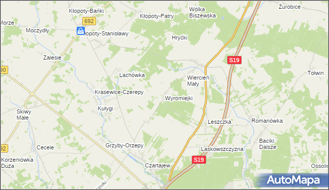 mapa Wyromiejki, Wyromiejki na mapie Targeo
