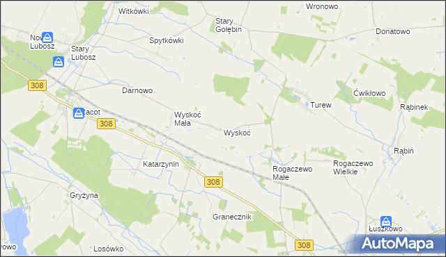 mapa Wyskoć, Wyskoć na mapie Targeo