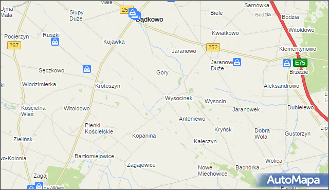 mapa Wysocinek, Wysocinek na mapie Targeo