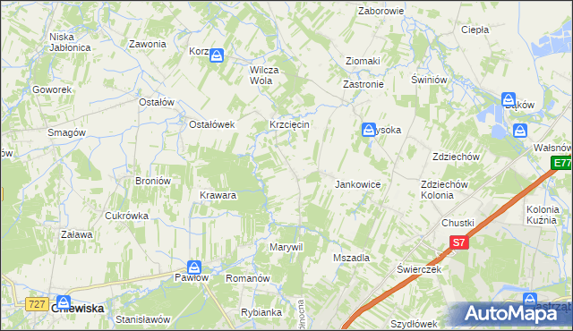 mapa Wysocko gmina Szydłowiec, Wysocko gmina Szydłowiec na mapie Targeo