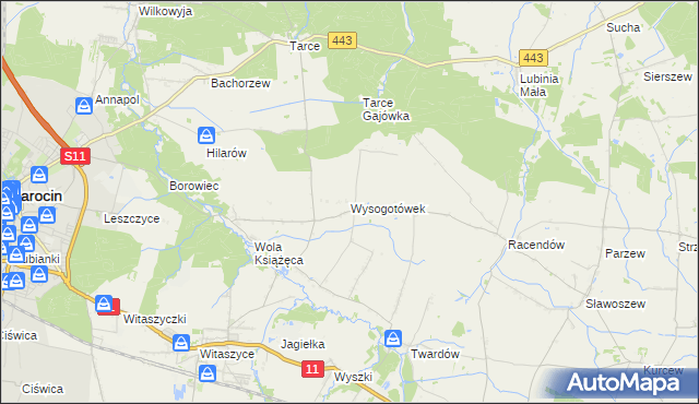 mapa Wysogotówek, Wysogotówek na mapie Targeo