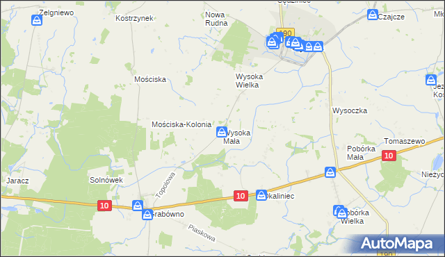 mapa Wysoka Mała gmina Wysoka, Wysoka Mała gmina Wysoka na mapie Targeo