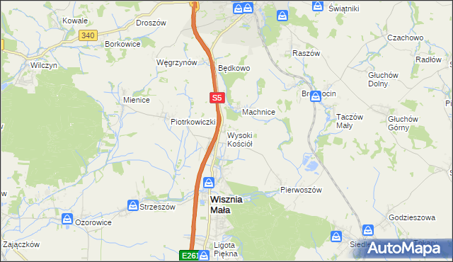 mapa Wysoki Kościół, Wysoki Kościół na mapie Targeo
