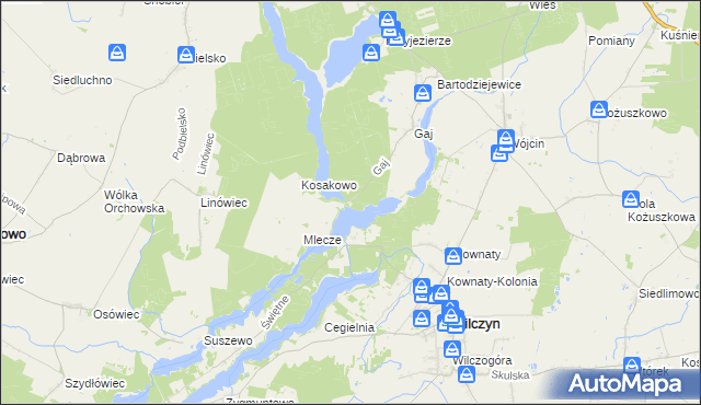 mapa Wysoki Most gmina Jeziora Wielkie, Wysoki Most gmina Jeziora Wielkie na mapie Targeo