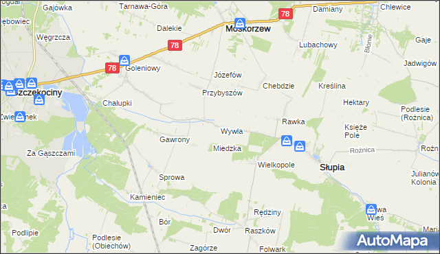 mapa Wywła, Wywła na mapie Targeo