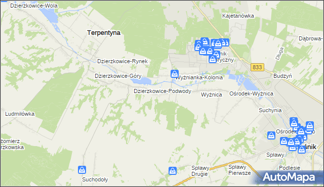 mapa Wyżnianka, Wyżnianka na mapie Targeo