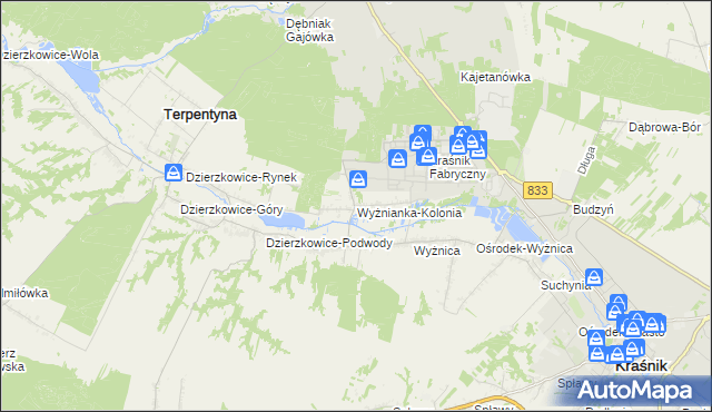 mapa Wyżnianka-Kolonia, Wyżnianka-Kolonia na mapie Targeo