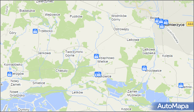 mapa Wziąchowo Wielkie, Wziąchowo Wielkie na mapie Targeo