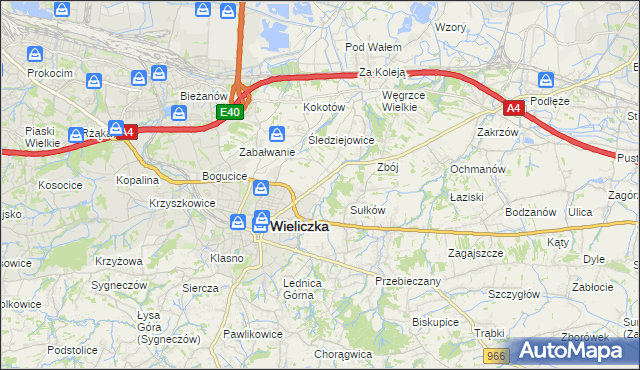 mapa Zabawa gmina Wieliczka, Zabawa gmina Wieliczka na mapie Targeo