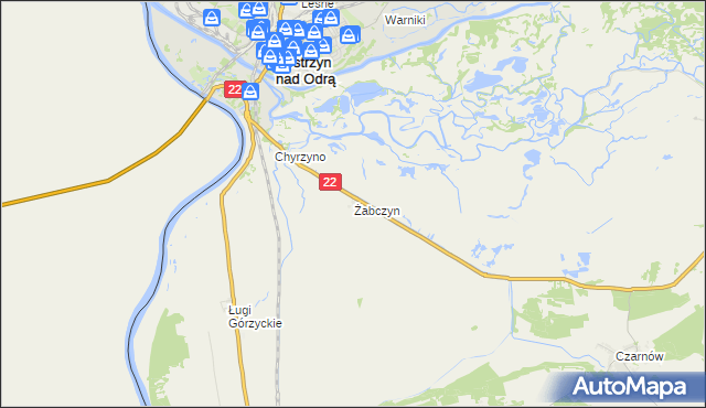 mapa Żabczyn, Żabczyn na mapie Targeo