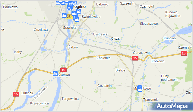 mapa Żabienko, Żabienko na mapie Targeo