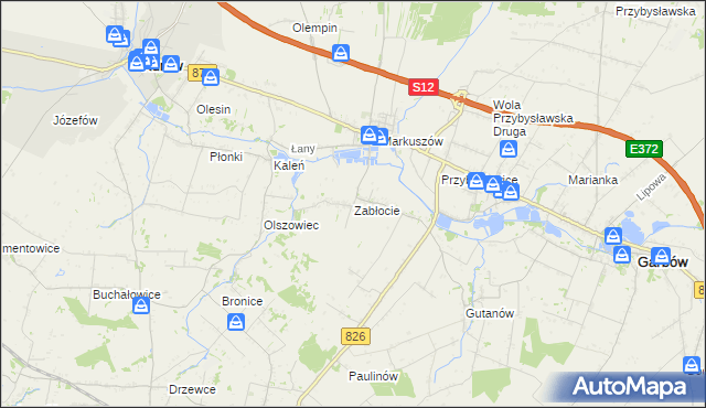 mapa Zabłocie gmina Markuszów, Zabłocie gmina Markuszów na mapie Targeo