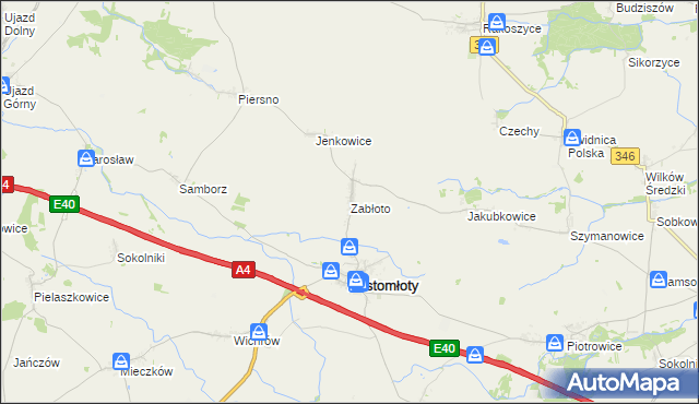 mapa Zabłoto, Zabłoto na mapie Targeo