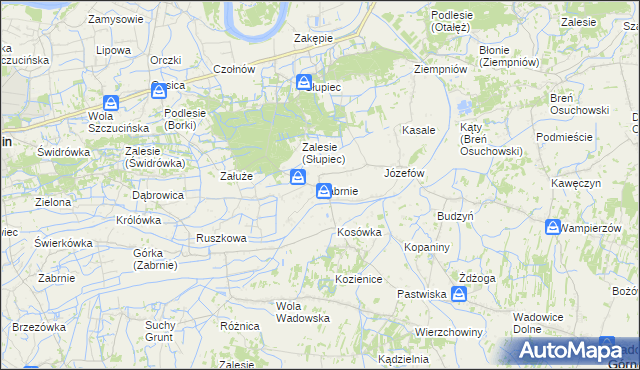 mapa Zabrnie gmina Wadowice Górne, Zabrnie gmina Wadowice Górne na mapie Targeo