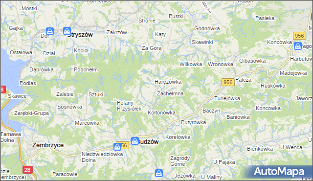 mapa Zachełmna, Zachełmna na mapie Targeo