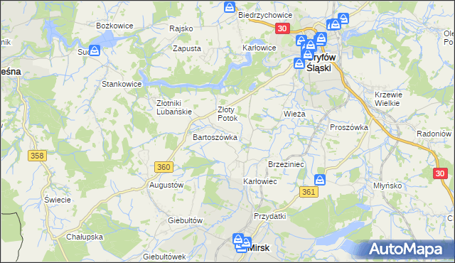 mapa Zacisze gmina Leśna, Zacisze gmina Leśna na mapie Targeo