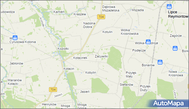 mapa Zacywilki, Zacywilki na mapie Targeo
