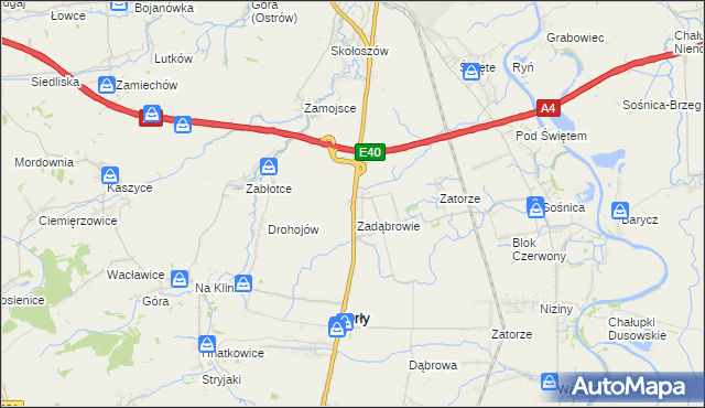 mapa Zadąbrowie gmina Radymno, Zadąbrowie gmina Radymno na mapie Targeo