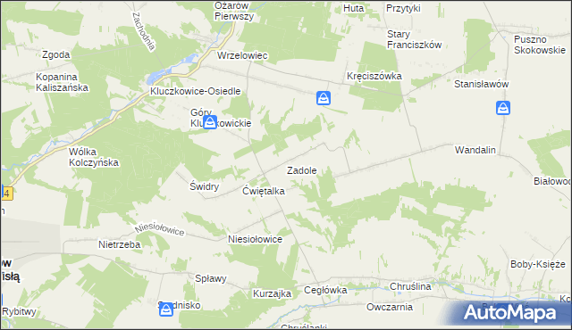 mapa Zadole gmina Opole Lubelskie, Zadole gmina Opole Lubelskie na mapie Targeo