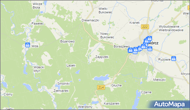 mapa Zajączek gmina Skórcz, Zajączek gmina Skórcz na mapie Targeo