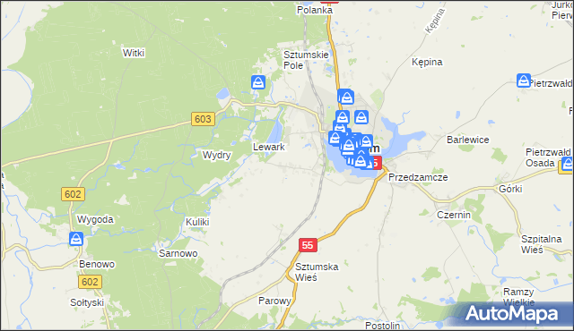 mapa Zajezierze gmina Sztum, Zajezierze gmina Sztum na mapie Targeo