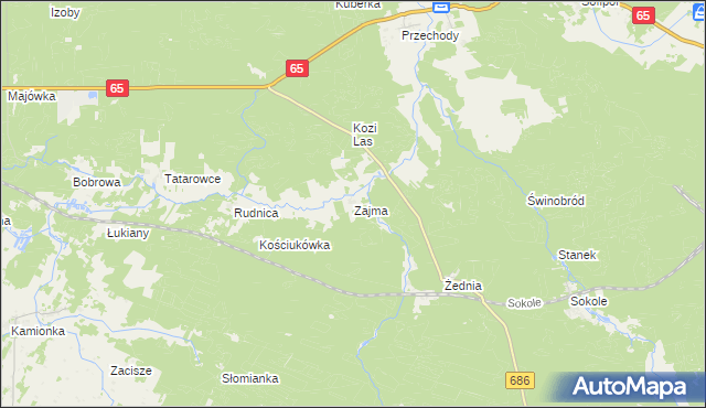 mapa Zajma, Zajma na mapie Targeo