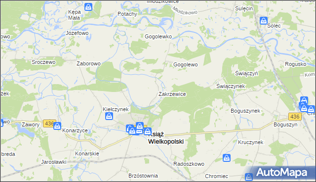 mapa Zakrzewice, Zakrzewice na mapie Targeo