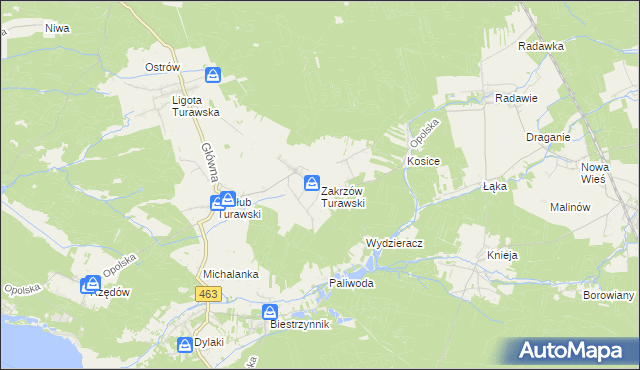 mapa Zakrzów Turawski, Zakrzów Turawski na mapie Targeo