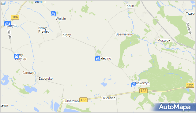 mapa Żalęcino, Żalęcino na mapie Targeo