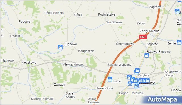 mapa Zalesie-Poczynki, Zalesie-Poczynki na mapie Targeo