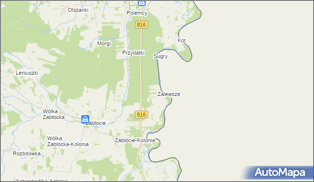mapa Zalewsze, Zalewsze na mapie Targeo