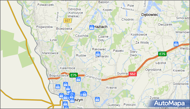 mapa Zamarski, Zamarski na mapie Targeo