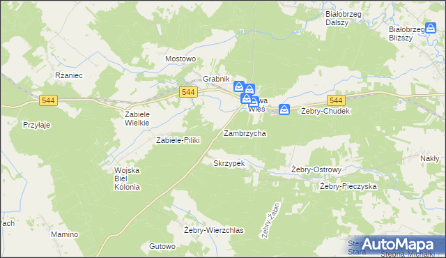 mapa Zambrzycha, Zambrzycha na mapie Targeo