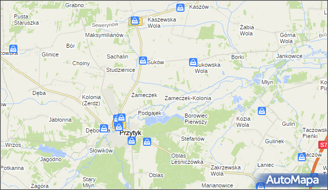 mapa Zameczek-Kolonia, Zameczek-Kolonia na mapie Targeo