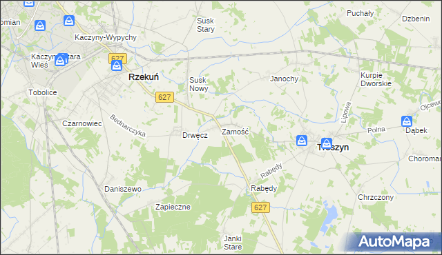 mapa Zamość gmina Troszyn, Zamość gmina Troszyn na mapie Targeo