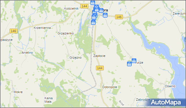 mapa Zapłocie gmina Dobra, Zapłocie gmina Dobra na mapie Targeo