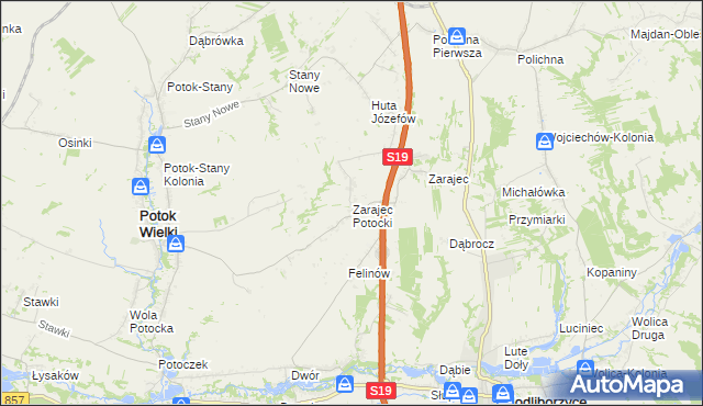 mapa Zarajec Potocki, Zarajec Potocki na mapie Targeo