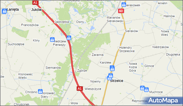 mapa Zaranna, Zaranna na mapie Targeo