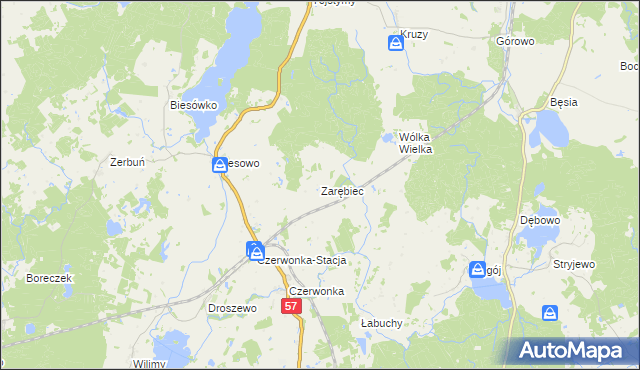 mapa Zarębiec, Zarębiec na mapie Targeo
