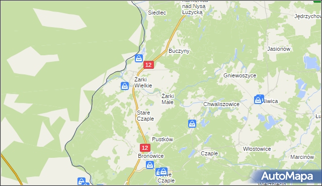 mapa Żarki Małe, Żarki Małe na mapie Targeo