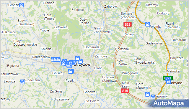mapa Żarnowa, Żarnowa na mapie Targeo