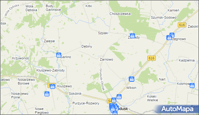 mapa Żarnowo gmina Grudusk, Żarnowo gmina Grudusk na mapie Targeo